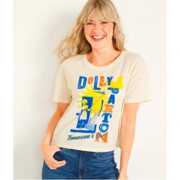 Old Navy Dolly Parton Tennessee’s Own Graphic T-shirt Short Sleeve Cream Medium - Picture 1 of 5